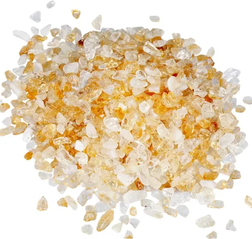 Vista 2 de Nupuyai Chips de citrino en forma irregular de 1 libra para decoración del hogar y fabricación de joyas
