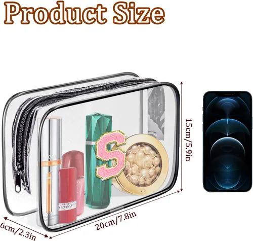 Vista 2 de Bolsa de aseo transparente Fodofodo, bolsa de aseo de viaje portátil, bolsa de maquillaje impermeable, organizador de almacenamiento de cosméticos