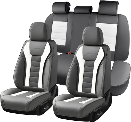 Vista 46 de Coverado Juego completo de fundas de asiento de automóvil, protector impermeable para asiento de automóvil, cojín de asiento de cuero, fundas