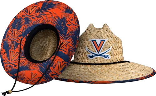 Vista 86 de FOCO - Sombrero de paja con logotipo de equipo universitario de NCAA y estampado floral para hombre