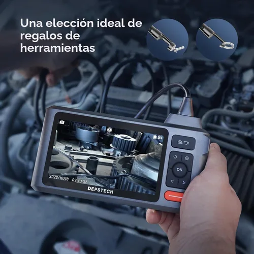Vista 3 de Cámara de Inspección de Alcantarillado de 50FT, DEPSTECH Endoscopio de Doble Lente 1080P con Luces, Herramienta Boroscopio con Pantalla IPS de 5