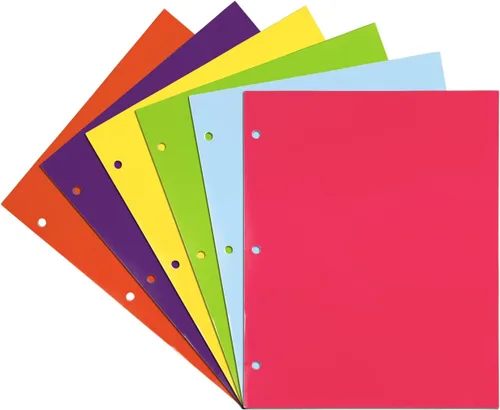 Vista 19 de JAM PAPER Carpetas escolares laminadas de dos bolsillos brillantes con 3 agujeros, color negro, paquete de 3