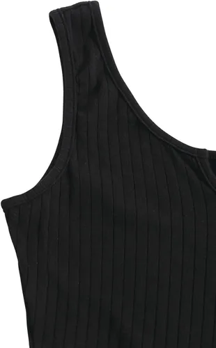 Vista 3 de SOLY HUX Mono corto de verano sin mangas a rayas con cinturón para mujer