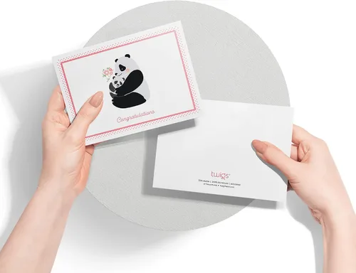 Vista 9 de Twigs Papel – Surtido de tarjetas de felicitación para baby shower en blanco con sobres, tarjetas de felicitación para niños y niñas, tarjetas