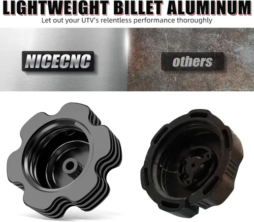Vista 4 de NICECNC Tapa de combustible de gas negra con tubo de ventilación compatible con Yamaha Raptor 700 700R, Grizzly 125 TTR110 TTR125LE, repuesto