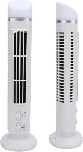 Vista 4 de Bladeless Tower Fan USB Desk, 34dB Quiet (White)