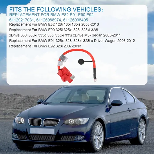 Vista 2 de Terminal positivo de la batería del cable de soplado de cable de plomo más poste reemplazo para BMW E90 E91 E92 E82 E84 E88 128i 135i 325i 325xi