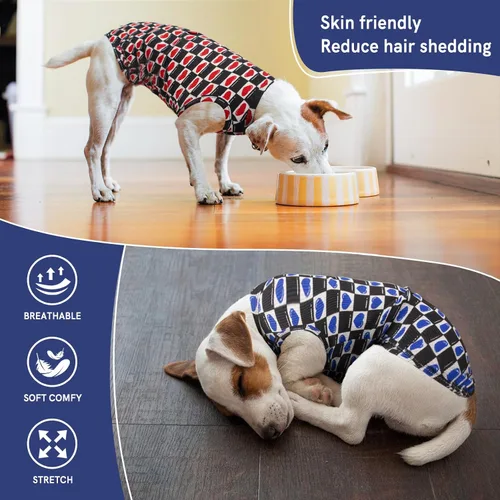 Vista 9 de Camisas hawaianas para perros, de secado rápido, de malla refrescante, de verano, con estampado de coco para perros pequeños, azul y amarillo, XS