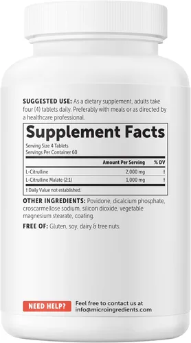 Vista 7 de Micro Ingredients Complejo L-citrulina 3,000 mg, 240 comprimidos