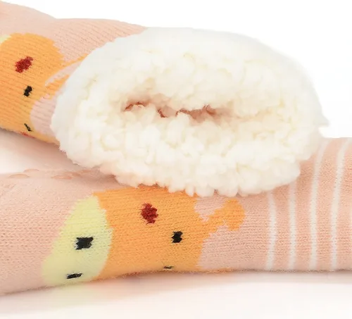 Vista 5 de Zando Calcetines peludos de Navidad para niños y niñas, calcetines térmicos gruesos y suaves, calcetines esponjosos, calcetines cálidos para niños