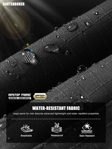 Vista 9 de Men's Tactical Pants Lightweight Water Resistant Cargo Pants Flex Ripstop EDC Work Hiking Outdoor Pants