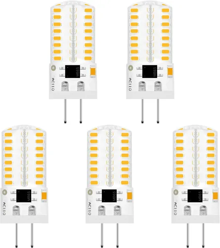 Vista 10 de Bombilla LED G4 AC 120V Cool White Alto Voltaje 110V 3W JC Bi-Pin Base Luz Paquete de 5 6000 K