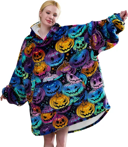 Vista 11 de Moinlizy - Sudadera con capucha tipo manta extragrande, portátil con capucha y bolsillo, de grueso sherpa, para mujeres y hombres adultos