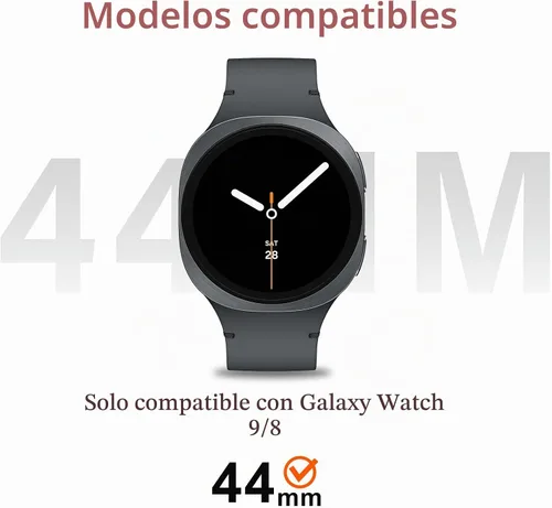 Vista 6 de Amizee Funda de metal compatible con Samsung Galaxy Watch 8 de 1.732 pulgadas con cubierta trasera, funda protectora resistente para Galaxy Watch 8