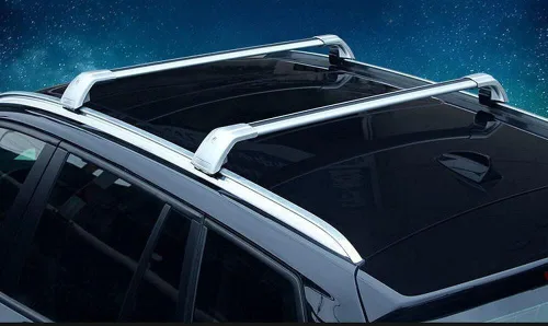 Vista 6 de 2 barras transversales de aluminio blanco con cerradura para riel de techo compatibles con Volvo XC40 2018-2024