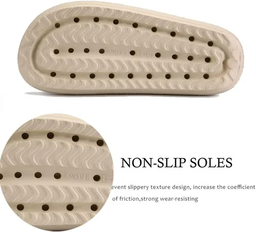 Vista 4 de Rosyclo - Pantuflas de nube para mujeres y hombres, suela gruesa y antideslizante, para baño, muy suaves y cómodas, para uso en interiores