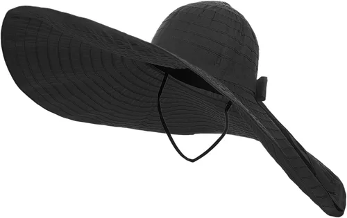 Vista 10 de Sombrero de sol de ala súper ancha para mujer, sombrero de playa extra grande, plegable, protección solar de verano, gorra de viaje al aire libre