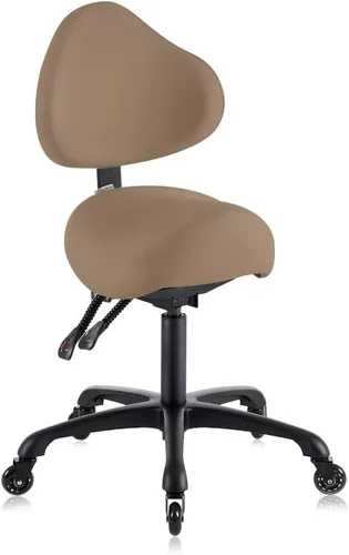 Vista 11 de Silla neumática giratoria con ruedas y respaldo ergonómico para Negro