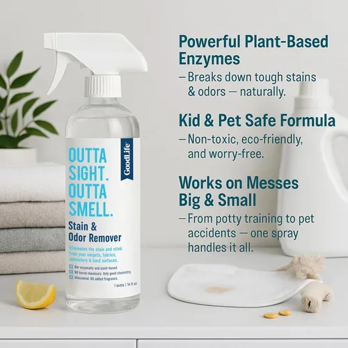 Vista 4 de Spray natural para eliminar olores y manchas, sin perfume, a base de plantas, limpiador seguro para niños y mascotas, respetuoso con el medio