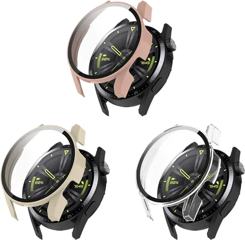 Vista 9 de FitTurn Funda protectora compatible con Huawei Watch GT3 GT 3 de 1.654 in, funda de TPU suave ultrafina protectora parachoques (C)