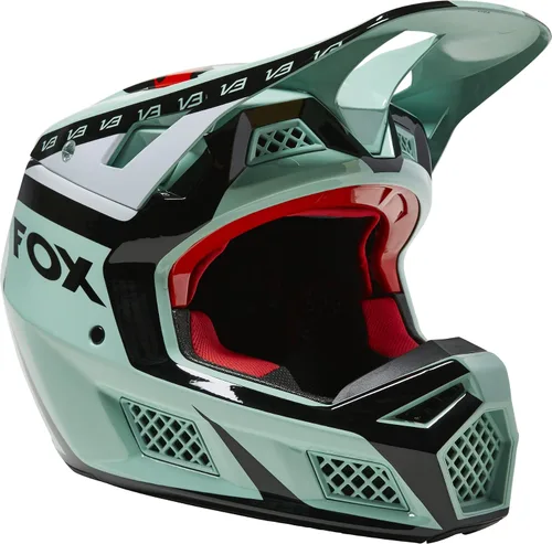 Vista 8 de Fox Racing Casco Unisex V3 RS para Motocross y Bicicleta de Tierra, Negro/Blanco/Naranja, Pequeño