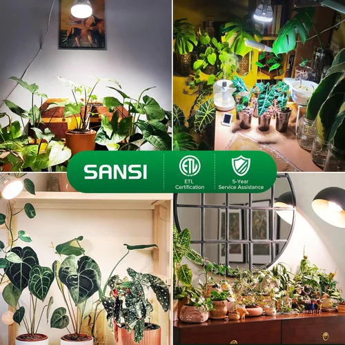 Vista 6 de SANSI Bombilla de cultivo con tecnología COC, lámpara de cultivo de espectro completo de 10 W (equivalente a 150 W) con lente óptica para alto PPFD