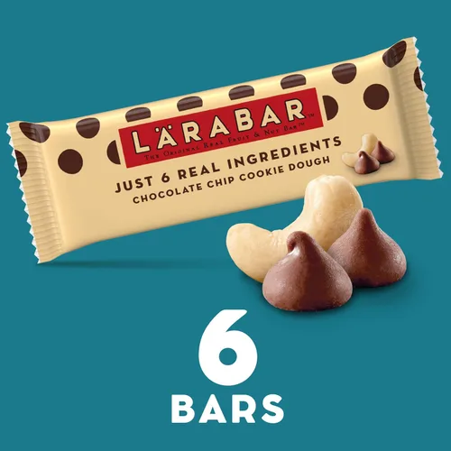 Vista 3 de Larabar Barras de masa de galletas con chispas de chocolate, veganas, sin gluten, 6 barras Sin gluten, vegano, sin lácteos, sin soja, sin OMG