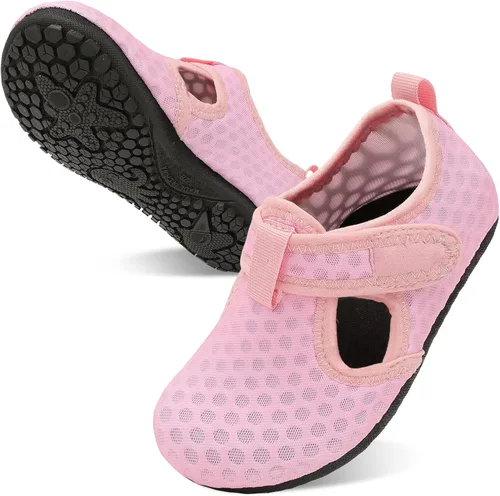 Vista 9 de LeIsfIt Zapatos de agua para niños y niñas, zapatos de playa para bebés, calcetines acuáticos antideslizantes para niños