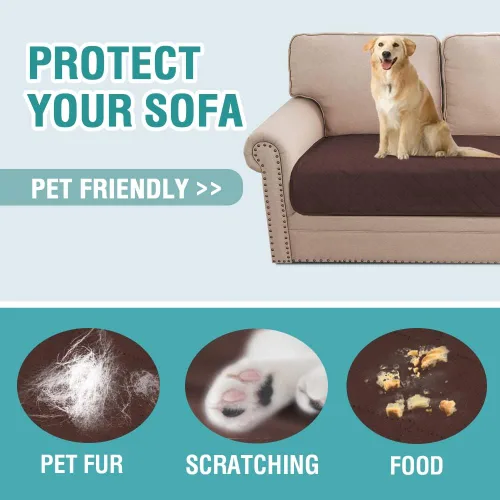 Vista 7 de Fundas de cojín 100% impermeables para sofá de cama de perro, protector de sofá seccional para mascotas, protector antideslizante de muebles