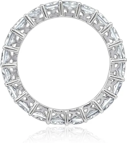 Vista 2 de Amazon Essentials Anillo de plata de ley con corte princesa hecho con circonita cúbica Infinite Elements (anteriormente colección Amazon)