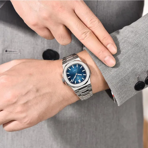 Vista 5 de Pagani Design - Reloj automático para hombre, ST16, azul cielo, cristal de Azul marino PD-1728
