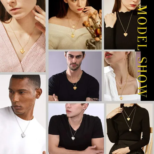Vista 3 de Medallón de fotoetiqueta personalizado para mujereshombres, foto personalizadatexto, acero inoxidableplata de ley 925, viene en caja de regalo