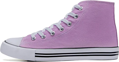 Vista 5 de Women's High top Sneakers Classic High Tops Canvas Shoes for Women Lace up Tennis Shoes Fashion Canvas Sneakers Casual Shoes for Walking