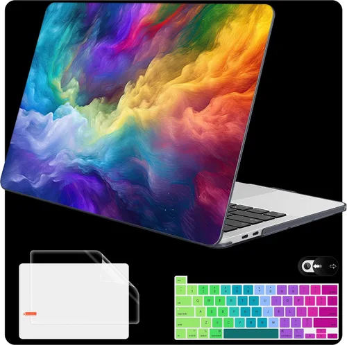 Vista 41 de Mektron Funda para MacBook Pro de 13 pulgadas 2022 2021 2020 versión A2338 M2 M1 A2289 A2251, cubierta rígida de plástico impresa para MacBook Pro
