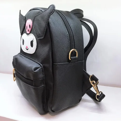 Vista 4 de ZJYJING Mini mochila de poliuretano de dibujos animados anime, mochila de hombro para niños y niñas, cosplay, Negro -, Anime
