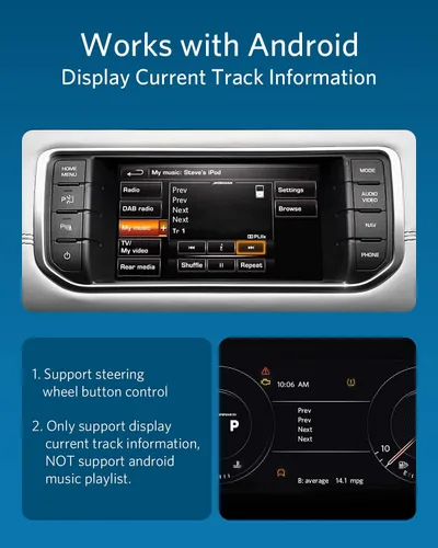 Vista 5 de Airdual Bluetooth 5.0 aptX-HD adaptador para Land Rover, Range Rover, Jaguar iPod iPhone interfaz de música