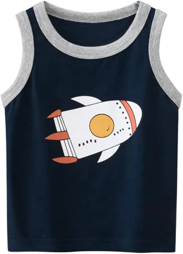 Vista 4 de AQEACARMON Juego de 3 camisetas sin mangas de dinosaurio para bebés