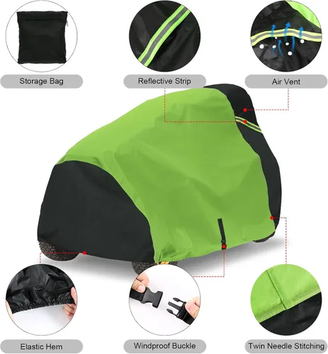Vista 3 de Cubierta para tractor de césped impermeable, resistente y pesada, compatible con plataformas de cortacésped de hasta 54", poliéster Oxford 600D