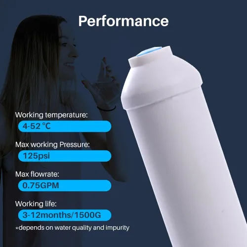 Vista 4 de CFS 1 paquete de filtro de agua para refrigerador en línea compatible con modelos R200 - Elimina el mal sabor y el olor - Sistema de filtro de agua