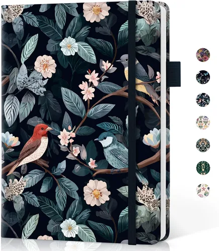 Vista 27 de Taja Cuaderno rayado para mujeres y hombres, diario de cuero de tapa dura para escribir, cuaderno de rayas universitarias A5 para trabajo y toma