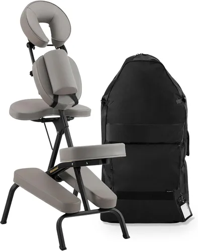 Vista 10 de Silla de masaje portátil, silla de aluminio plegable ligera, negro