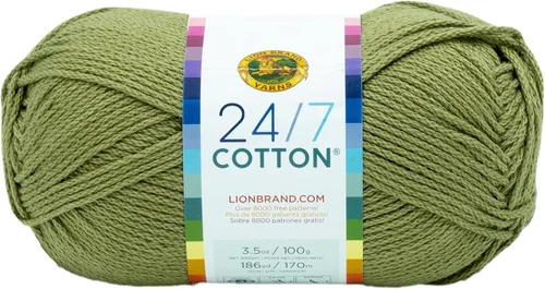 Vista 121 de Lion Brand Yarn - Hilo ligero 24/7 de algodón para tejer, hacer ganchillo y manualidades, Ámbar, paquete de 1 Light Worsted 100% Mercerized Cotton