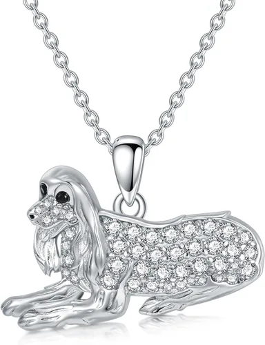 Vista 49 de Collares con colgante de perro de plata de ley S925 – 24 razas corgi/husky/labrador/pastor para mujer