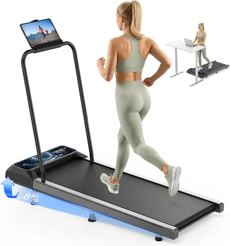 Vista 8 de Gkyet Walking Treadmill Pad with Incline, 2.5 HP Under-Desk Treadmill Home Running Pad LED Display Exercise Machine with Remote Control bandera