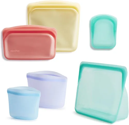 Vista 12 de Stasher Bolsas de silicona reutilizables para almacenamiento de alimentos