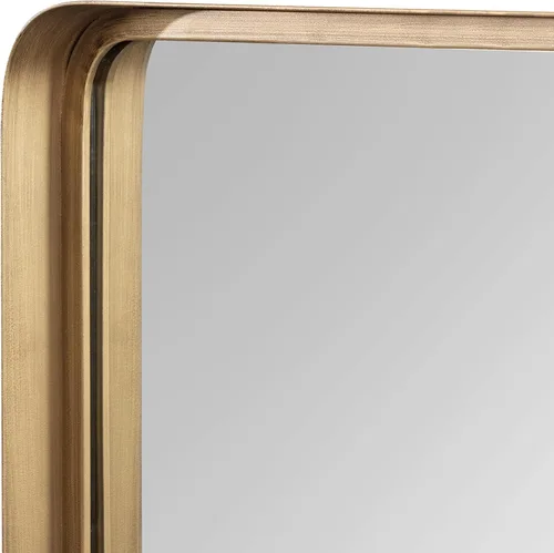Vista 9 de Kate and Laurel Armenta - Espejo rectangular moderno con marco de metal, 20 x 42 pulgadas, dorado, espejo de pared funcional inspirado