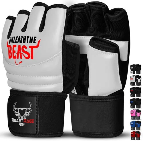 Vista 9 de BEAST RAGE Guantes de Taekwondo Karate para Hombres y Mujeres, Guantes de Entrenamiento de Boxeo MMA Kickboxing Sparring Artes Marciales Guantes