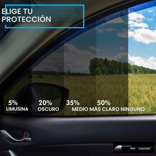 Vista 2 de TRUE LINE Automotive - Película tintada de 2 capas de Nano Carbono para ventanas de coches - 5% de tinte (56 cm x 2,1 m) - Bloquea el 99%