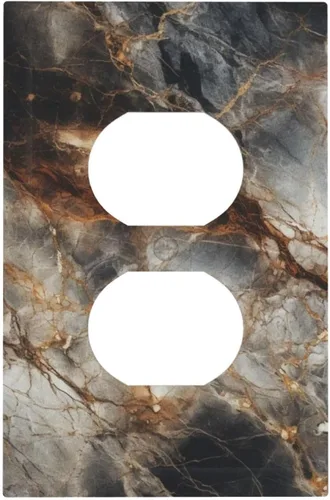 Vista 57 de Cubiertas de salida de impresión de líneas doradas de granito de mármol marrón, 1 palanca y 1 combinación basculante, placa decorativa de pared