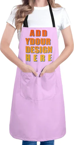 Vista 10 de Apron for Women with 2 Pockets Waterproof Bib for Kitchen Cooking Restaurant BBQ Painting Crafting Salon Nails